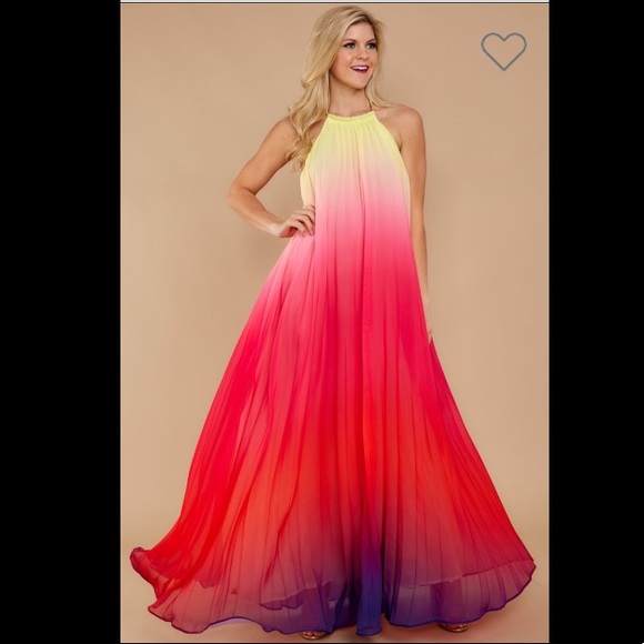 ombre halter maxi dress